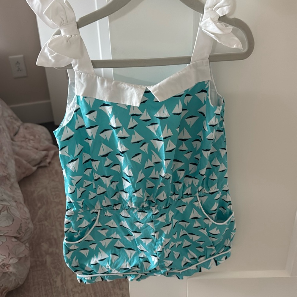 Jamie & Jack vintage romper in sailboat print.